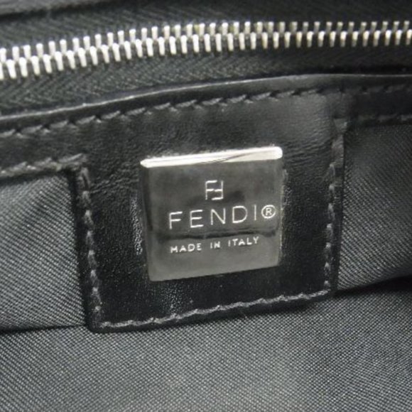 FENDI Zucca pattern nylon x leather handbag mini bag black - Picture 4 of 8